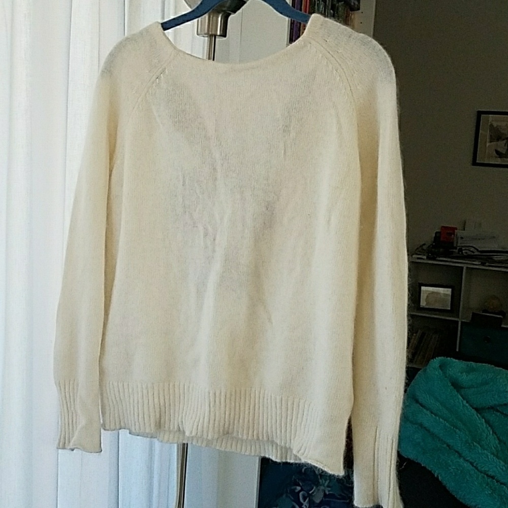 Oversized White Cashmere Sweater
